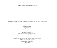 “IMF Lending: Who is chosen, what are the effects?”
Journal of Monetary Economics
