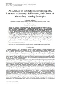 An Analysis of the Relationship among EFL Learners