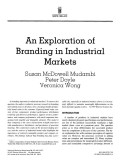 An Exploration of Branding in Industrial Markets