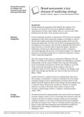 Brand assessment a key element of marketing strategy
