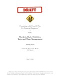 Markets Basic statistics: Date and time management