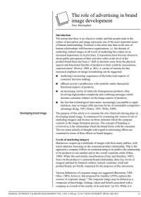 The role of advertising in brand image development