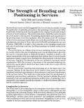 The strength of branding and positioning in services